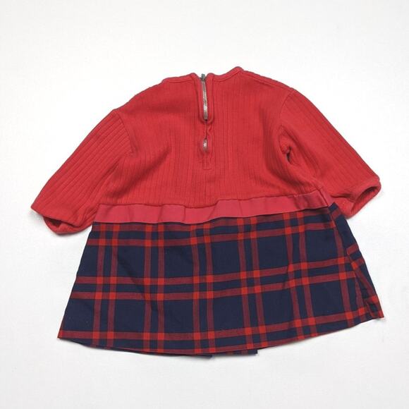 Vintage Dress Baby Girls Size 12m School Mod Red Plaid - Picture 2 of 4
